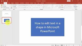 How to edit text in a shape in Microsoft PowerPoint