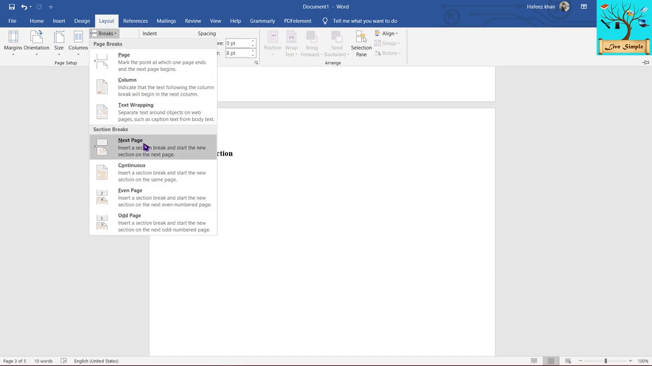 Word 2019 - Page Numbers Starting from a Specific Page | MS Word | 2020 ...