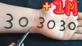 نقش الحناء بالارقام 303030 طريقة جديدة وسهلة والنتيجة رووووعة / easy henna design