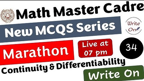Math Master Cadre|Continuity&Differentiation| Most Important MCQs |Ch-5|New Classes|Deeply Explained