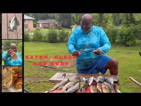 CATCH, CLEAN AND COOK BLUE TILAPIA FISH #fypyoutube #fishing #catchandcook #tilapia #explorepage