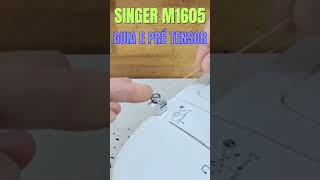 Máquina Singer M1605 Passar a Linha No Pré Tensor Para Encher A Bobina De Linha