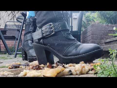 Rocker Boots Banana Stomp | Feet Worship | Feet Pov | Feet Tease ( No Talking)