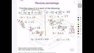 TKMaths Secondary math Reverse percentage video 7