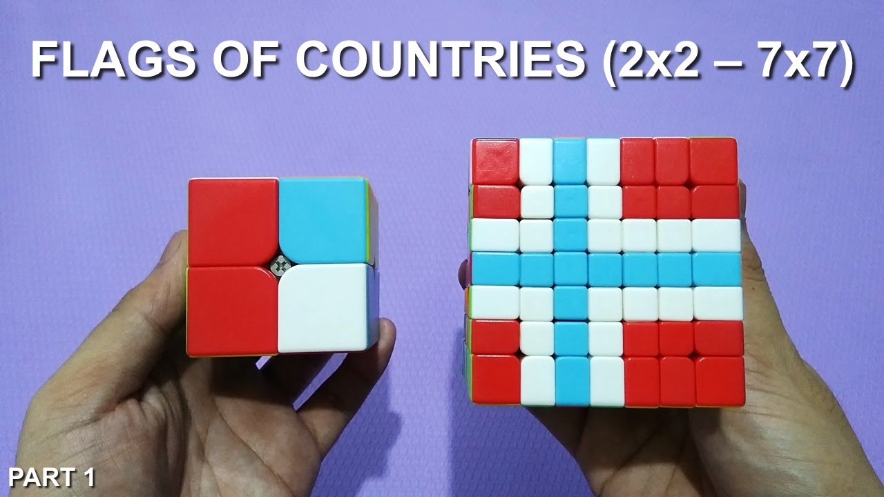 Flags of the WORLD on RUBIK'S CUBE 2X2 