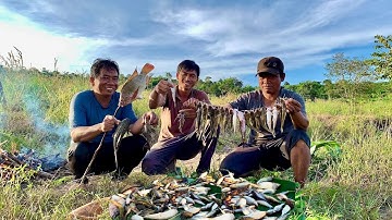 Sau cơn bão số 13 nước rút , anh em xuống suối chài cá dính toàn hàng víp 