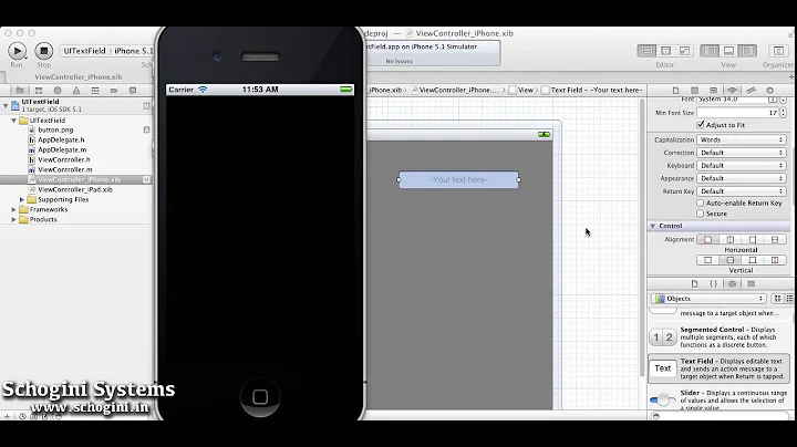 06 04 Adding UITextField using XIB - iOS Xcode Tutorial Part 06