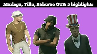 Marlega,baburao and tillu GTA 5 highlights scene | Rakazone gaming GTA 5 highlights