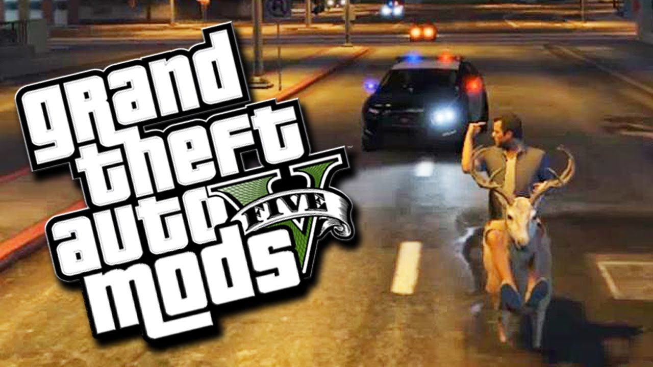 GTA 5 Mods ESCAPING THE COPS ON MY DEER MOBILE! Ft. Toilet Car (Grand