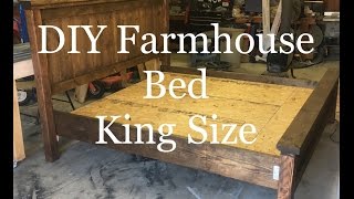 DIY | How to build a King Size Farmhouse Bed | Farmhouse Platform Bed. My wife has been wanting a Farmhouse style bed for ...