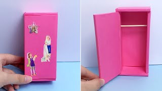 DIY Miniature Dollhouse Cupboard | DIY Cardborad Wardrobe/Cabinet for Doll