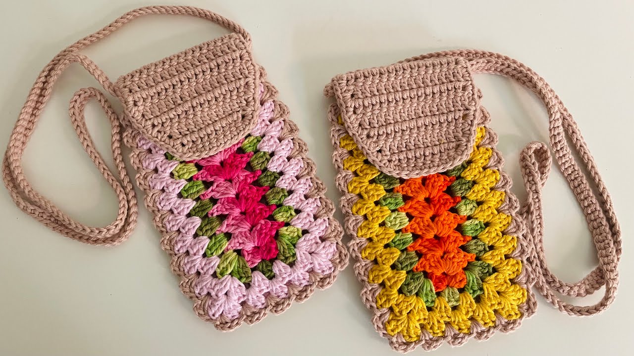 Bolsa porta celular em crochê ou porta óculos rápida e fácil