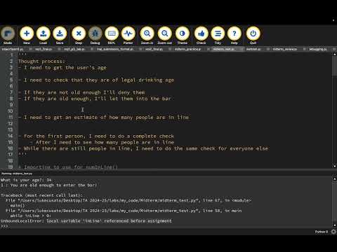 Debugging Using Comments (Thought Process)