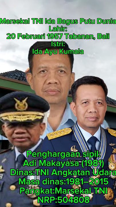 Biodata Marsekal TNI Ida Bagus Putu Dunia