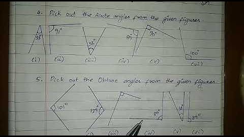 Exercise 4.2/ 4. Pick out the acute angles from the given figures