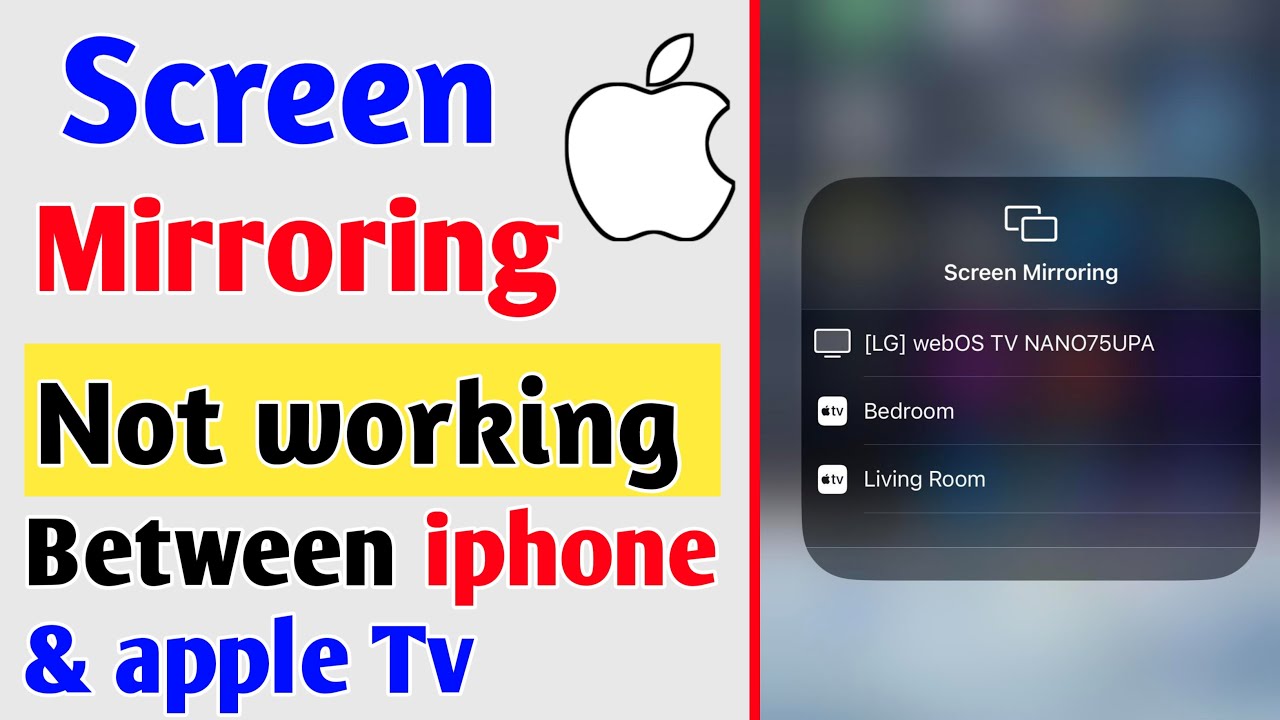 Screen Mirroring Not working Between iphone & Apple TV Fixed - YouTube