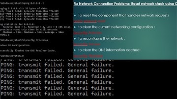 Fix Network Connection Problems: Reset network stack using Command Prompt