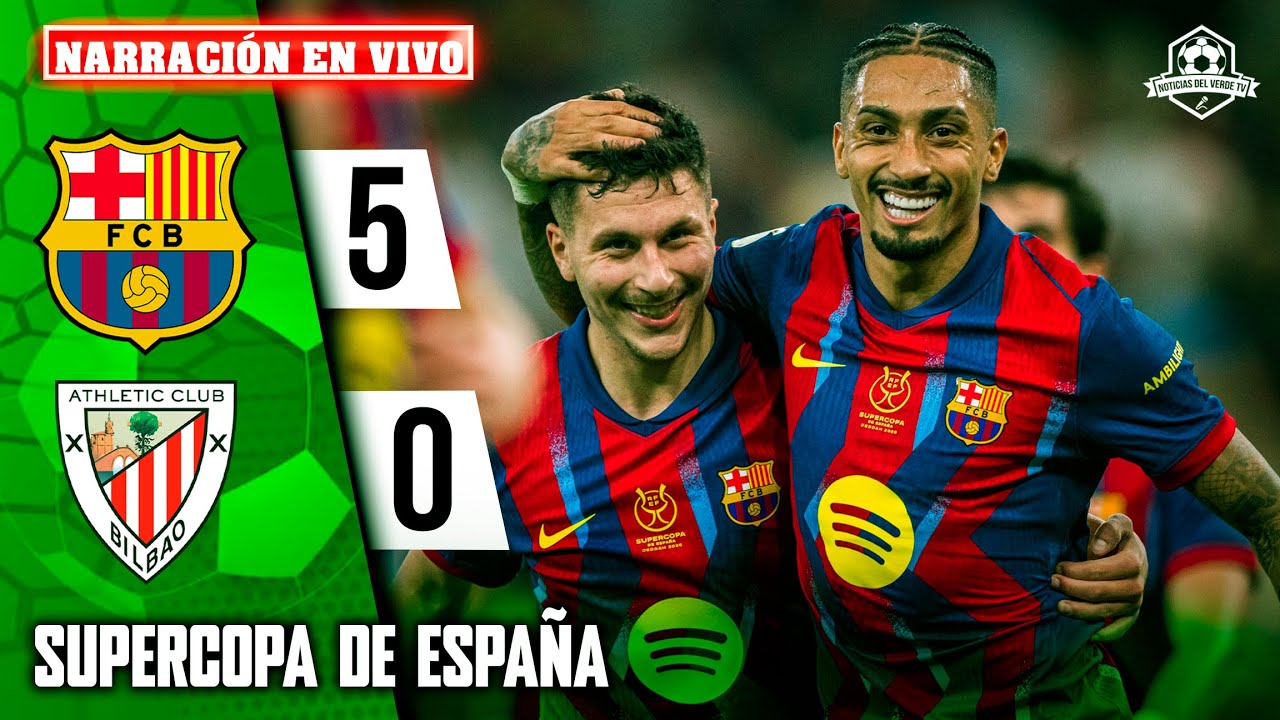 BARCELONA goleó al ATHLETIC CLUB y clasificó a la FINAL de SUPERCOPA DE ...