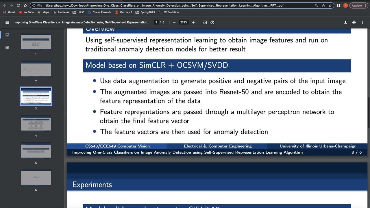Image Anomaly Detection using Self-Supervised Representation Learning Algorithm