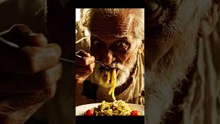 The old man ate pasta for the first time. #food #asmr