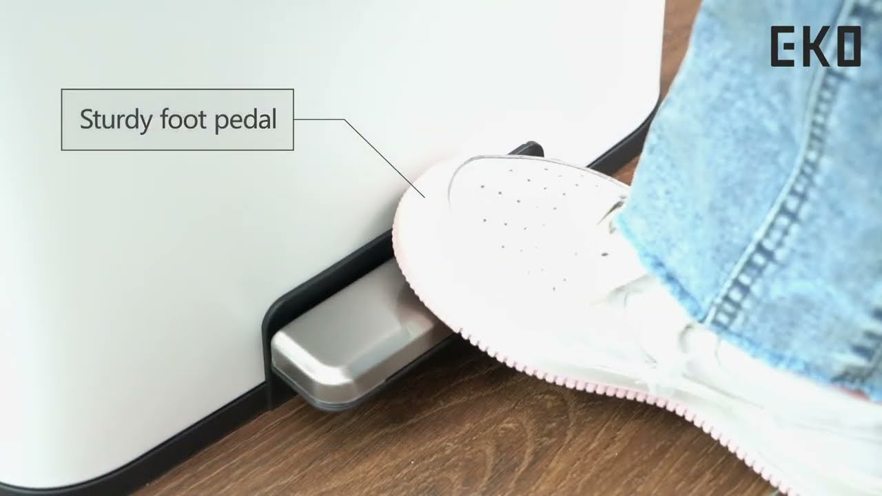 EKO Madison Matte White 50 Liter/13.2 Gallon Step Trash Can with Inner Liner - EK9361