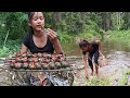 Picking Snails at River to Cook with Peppers for Lunch