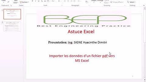 Astuce Excel: Importer données de pdf vers MS Excel