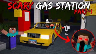 😱NIGHTSHIFT AT HAUNTED GAS STATION⛽ Minecraft Horror Story In Hindi