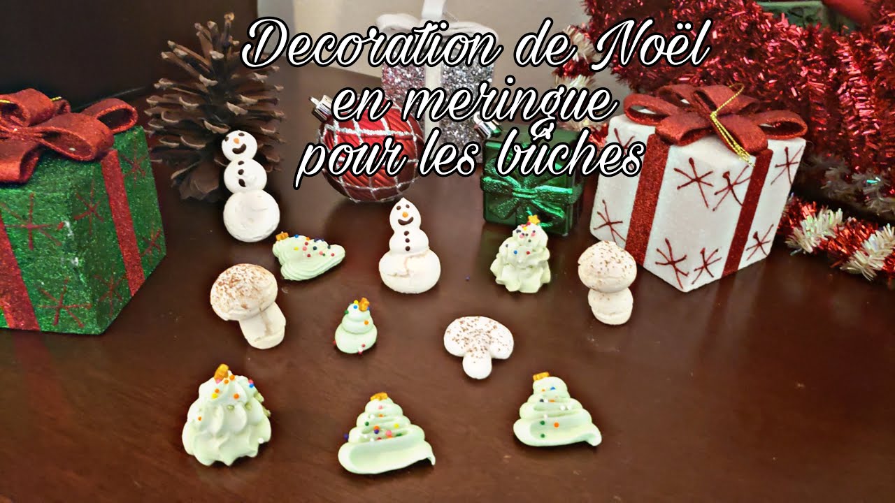 Décoration bûche de Noël macaron et meringues - Comment décorer sa bûche de  Noël ? - Elle