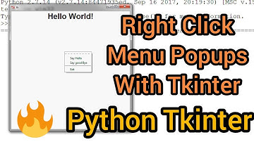 Right Click Menu Popups With Python Tkinter