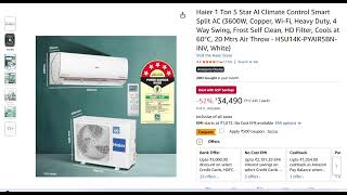 Haier 1 Ton 5 Star AI Climate Control Smart Split AC