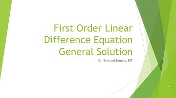First Order Linear Difference Equations