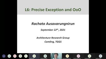 [IST 504 Computer Architectures Class 2021] Lecture 6: Precise Exception and OoO