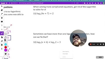 5.6 Solving Logarithmic Equations Notes Video
