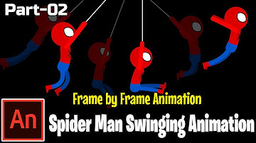 Frame by Frame Animation Tutorial/ Spider-Man Swinging Animation(Part-02) Adobe Animate cc Tutorial