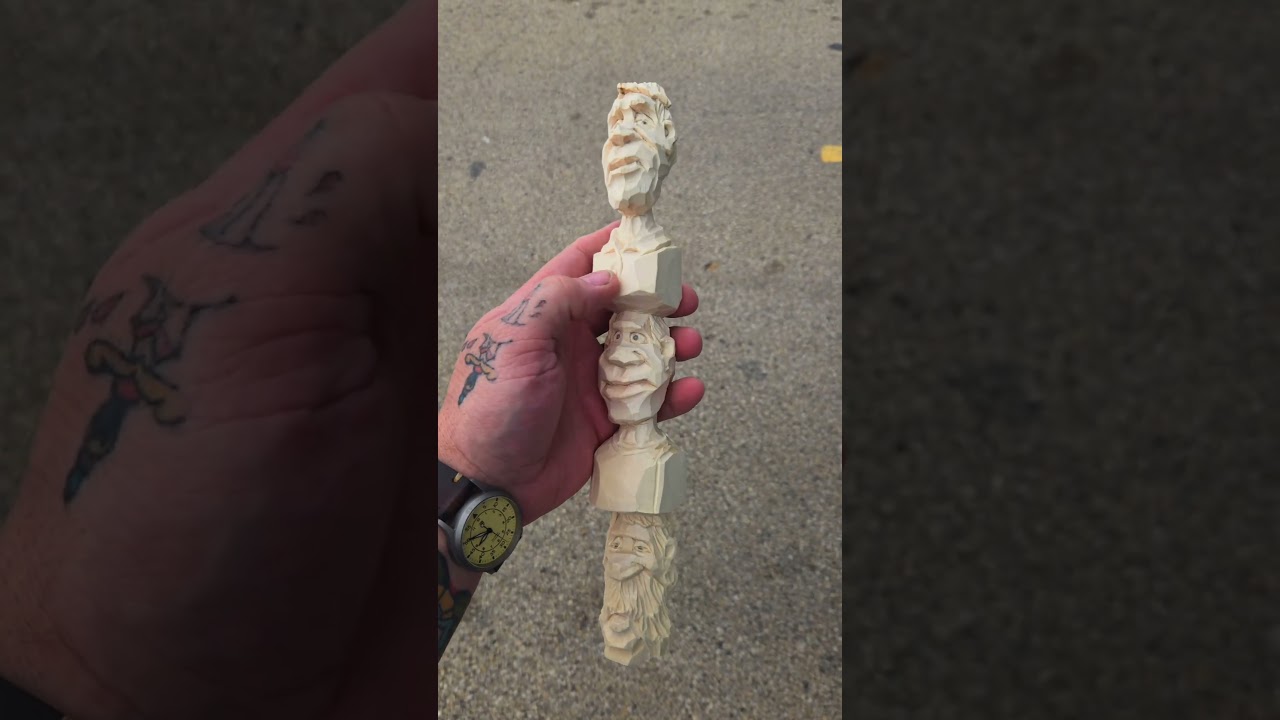 Hand Carved Face stick by @TheWhistlingWhittler !  Thanks again Jerry!!