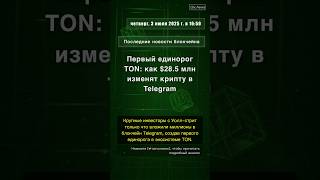 🧐👉 Первый единорог TON: как $28.5 млн изменят крипту в Telegram #QixNewsCrypto