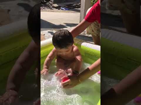 Baby enjoying bath #kids #kidbathing #cutekid