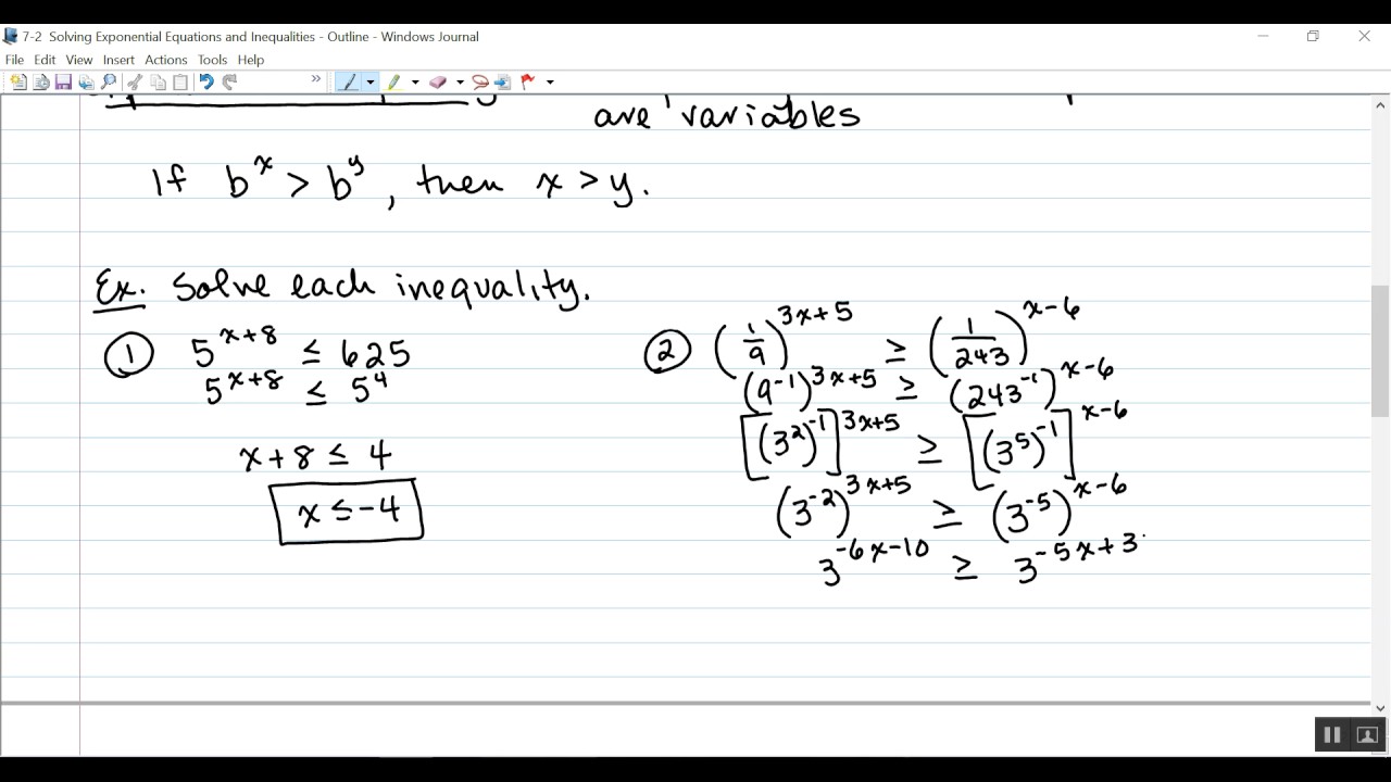 7 2 Practice Solving Exponential Equations And Inequalities Answer Key 7 2 Practice Solving Exponential Equations And Inequalities Answer Key