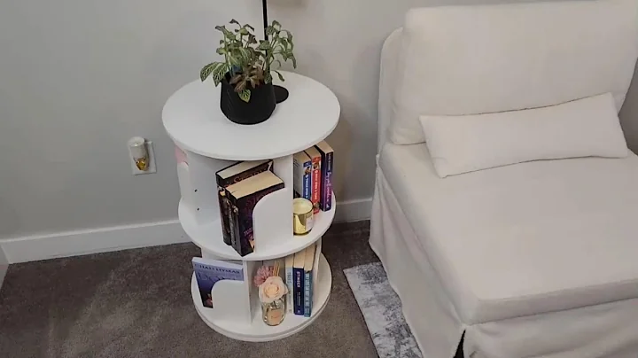Nidouillet Rotating Bookshelf: Revolving Bookcase 360° Display Round Bookshelf