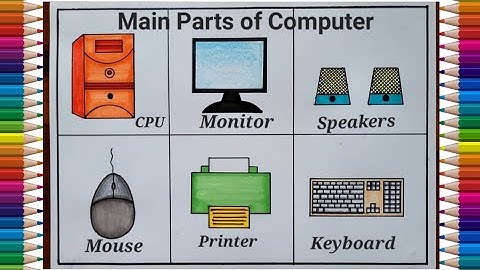Very Easy Computer Parts Drawing | How to Draw Computer Parts easy steps | Main Parts of Computer