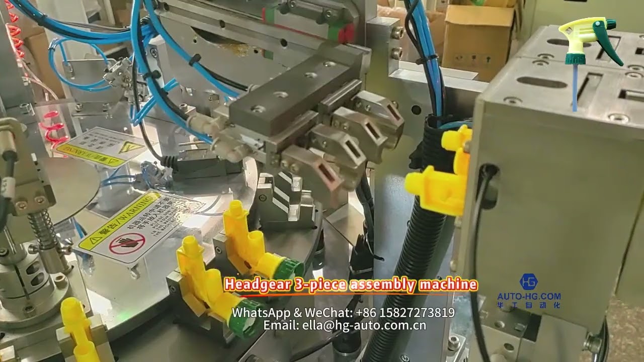 Trigger pump-head cap 3-piece assembly machine