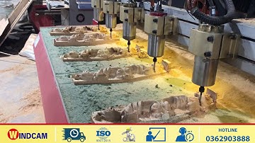 Máy CNC khắc gỗ cao cấp 6 đầu đục | Máy CNC Đông Phương - 0362903888