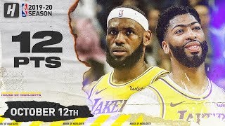 LeBron James \& Anthony Davis Full Highlights vs Nets (2019.10.12) - 12 Pts Combined in 1st Qtr!