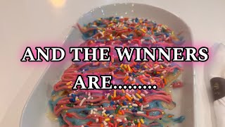 SORRY I’M LATE! And the winners are………