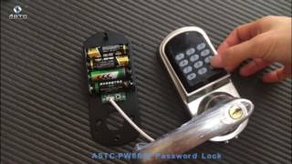 ASTC keypad door lock operation instruction PW8015 How to add card user and password user.