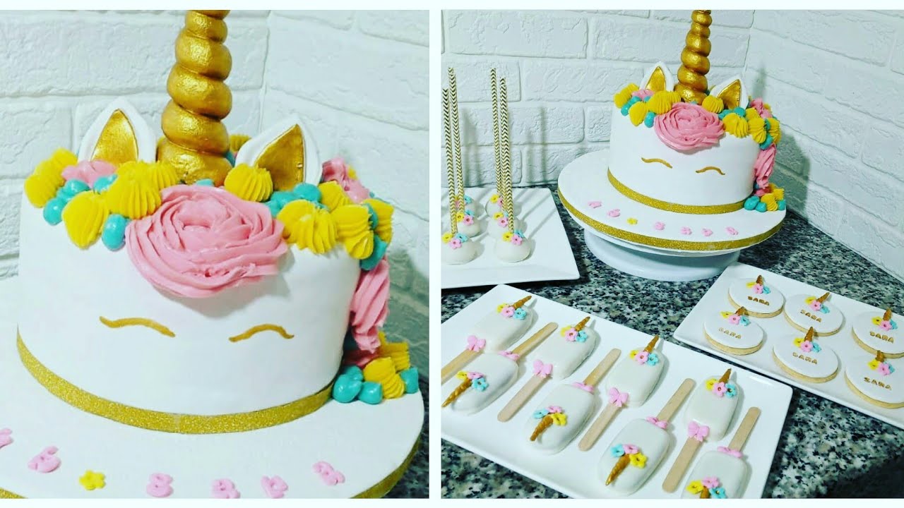 طريقة تحضير كيك ديزاين 🦄  اليونيكورن للمبتدئات  🦄 Comment faire un gâteau d'anniversaire licorne
