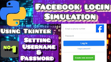 Facebook Login and Signup Simulation in Python using Tkinter (username & password entry)