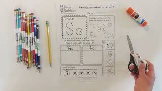 Letter S Phonics Lesson | Kindergarten Homeschool Alphabet Activity | Preschool Alphabet Worksheet