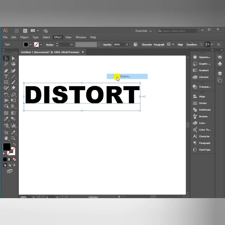 Distort Text in illustrator - YouTube
